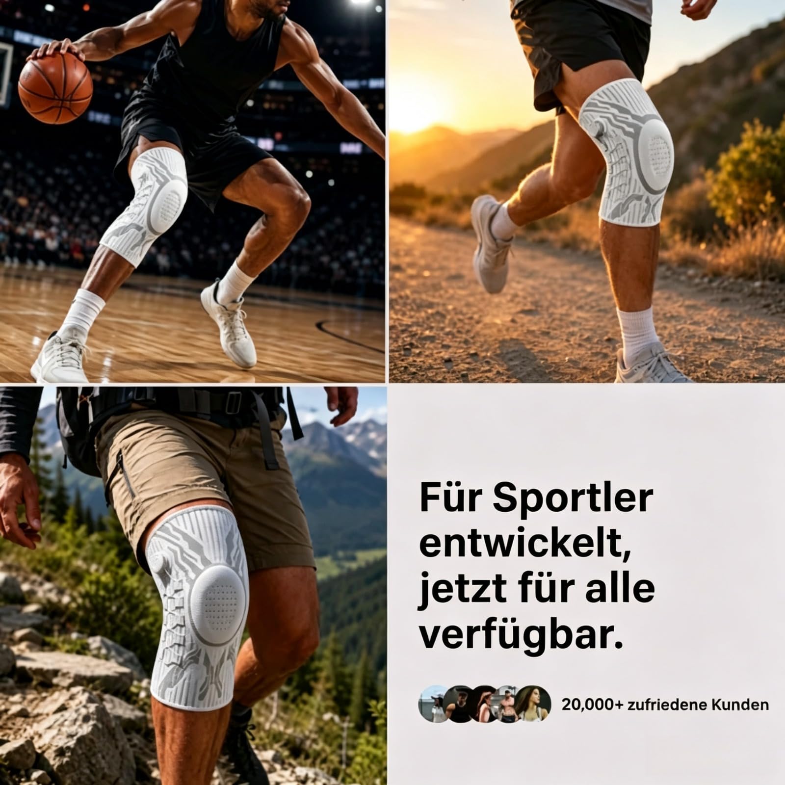 Vilaoknie Bandage Mit Drehverschluss, Verstellbare Kniebandage Mit Patellarschutz Für Sport Und Alltag (Schwarz - rechts,XXL)