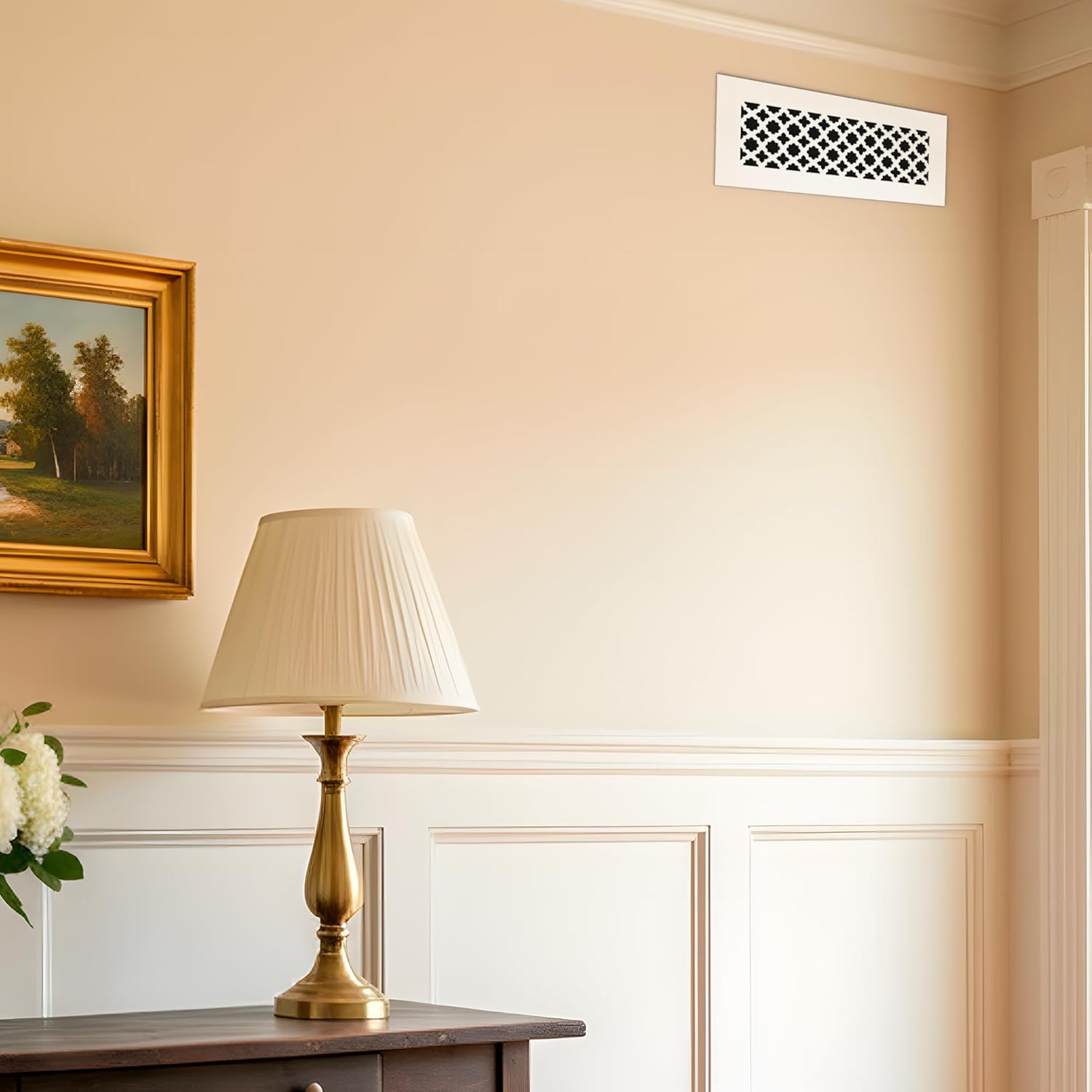SABA Home Decor Air Vent Cover Grille - Acrylic Plexiglass 6 x 14 Duct Opening, 8 x 16 Overall White Finish Decorative Covers for Walls & Ceilings NOT for Floor USE, Venetian