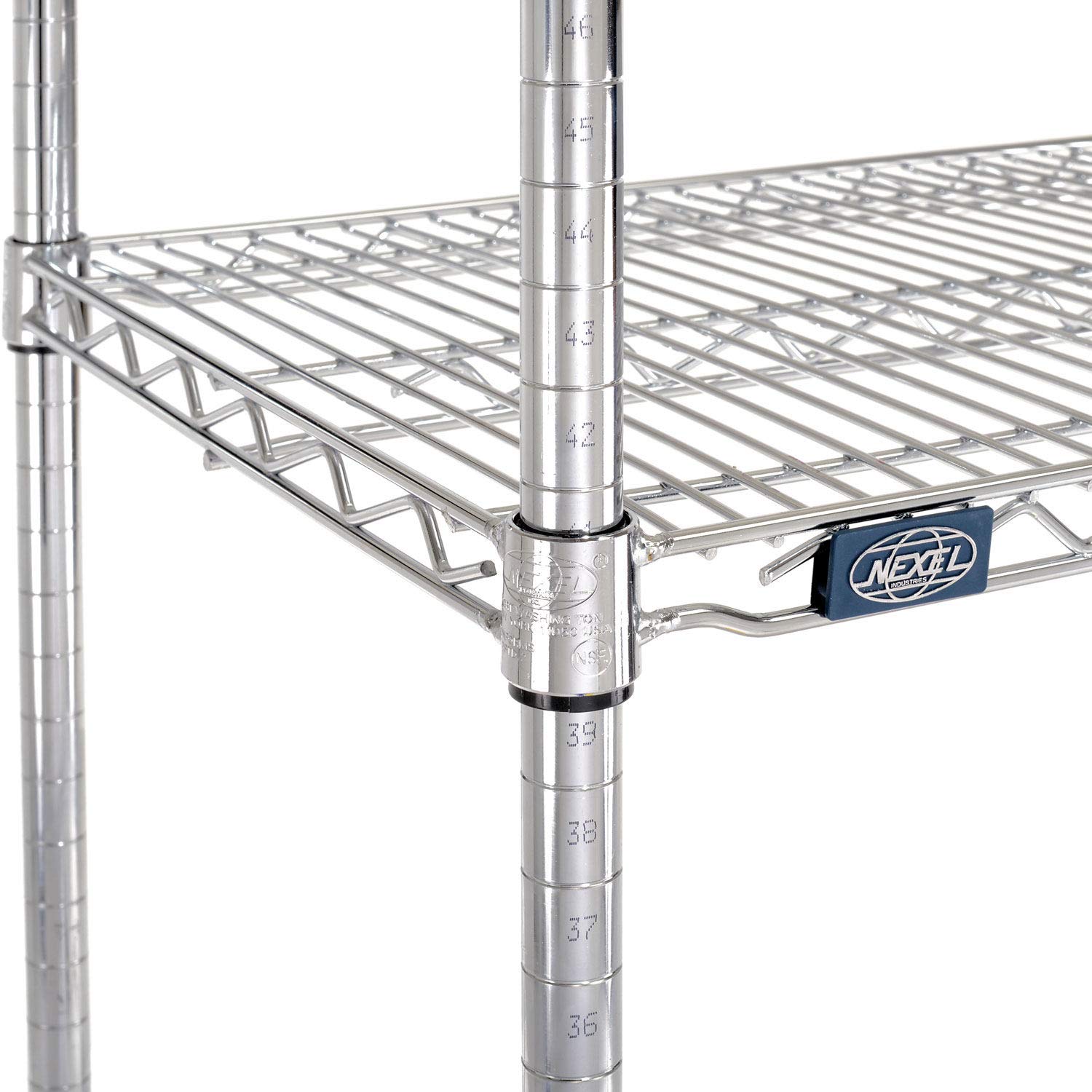 Nexel Wire Shelving Starter Unit, 4 Tier, Chrome
