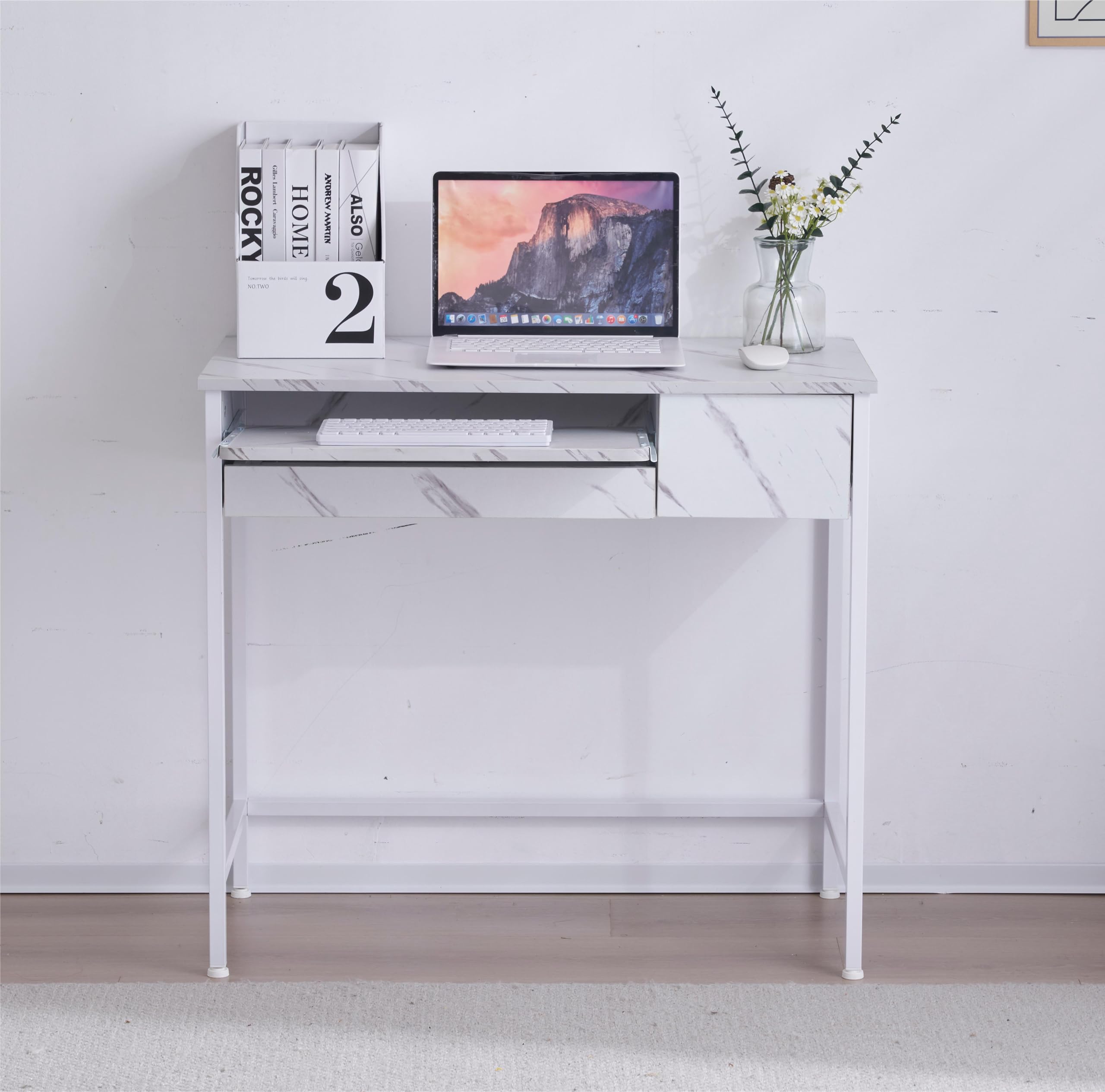 Amazon | OSLEEP パソコンデスク 幅85cm 引き出し付き PCデスク