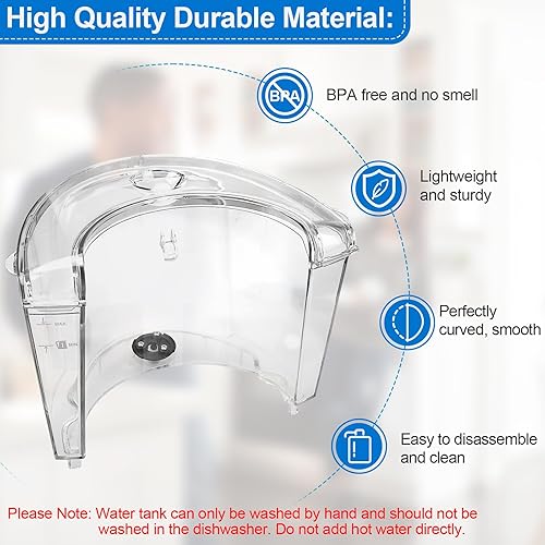 Miniatura 6 de Reemplazo del depósito de agua para la cafetera Keurigg 2.0 K200 K250, piezas de repuesto para tanque de agua de 40 onzas que reemplazan el tanque