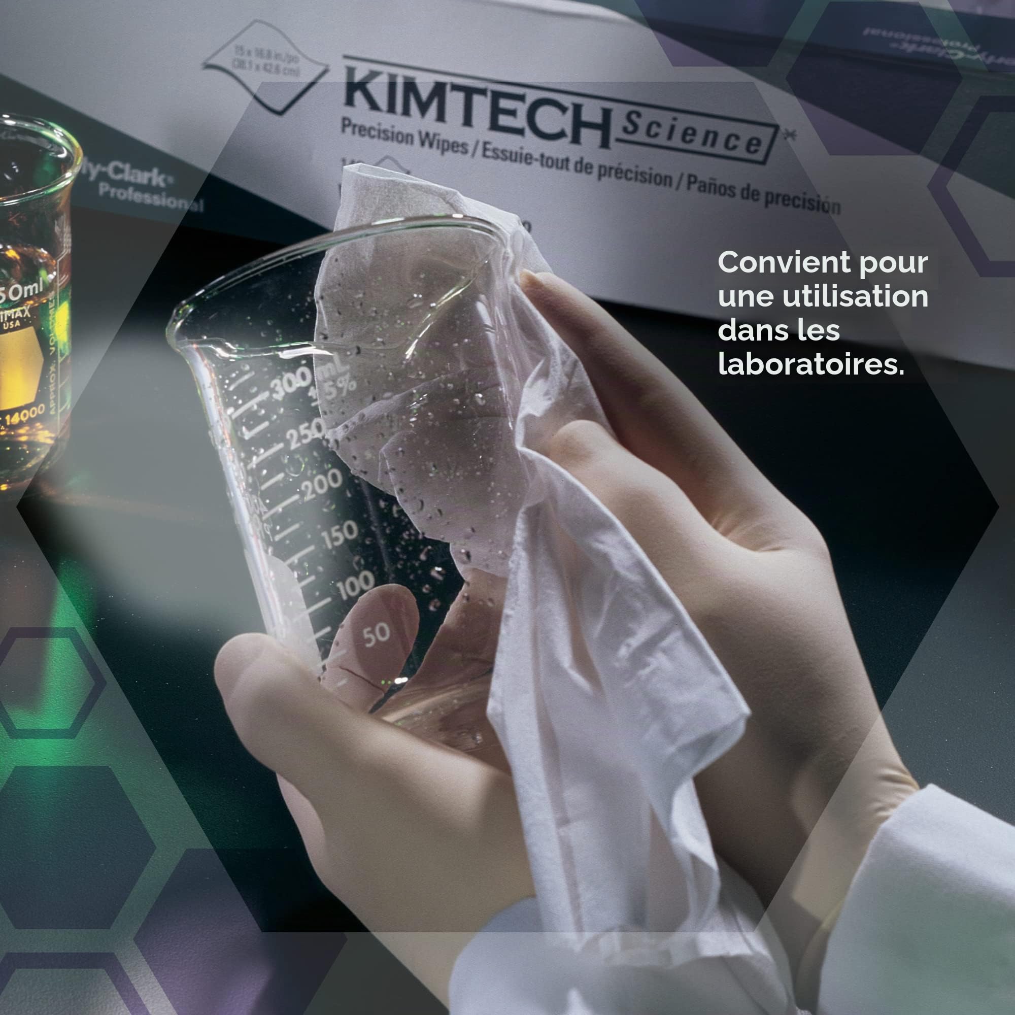 KIMTECH Essuyeurs de précision Kimtech Science 7557 - 24 cartons de 100 formats, 2 épaisseurs, blancs