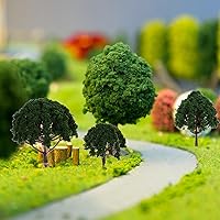 Vista 2 de 20 unidades de árboles modelo de plástico en miniatura para micro paisaje tren decoración de paisajes artificiales diorama suministros