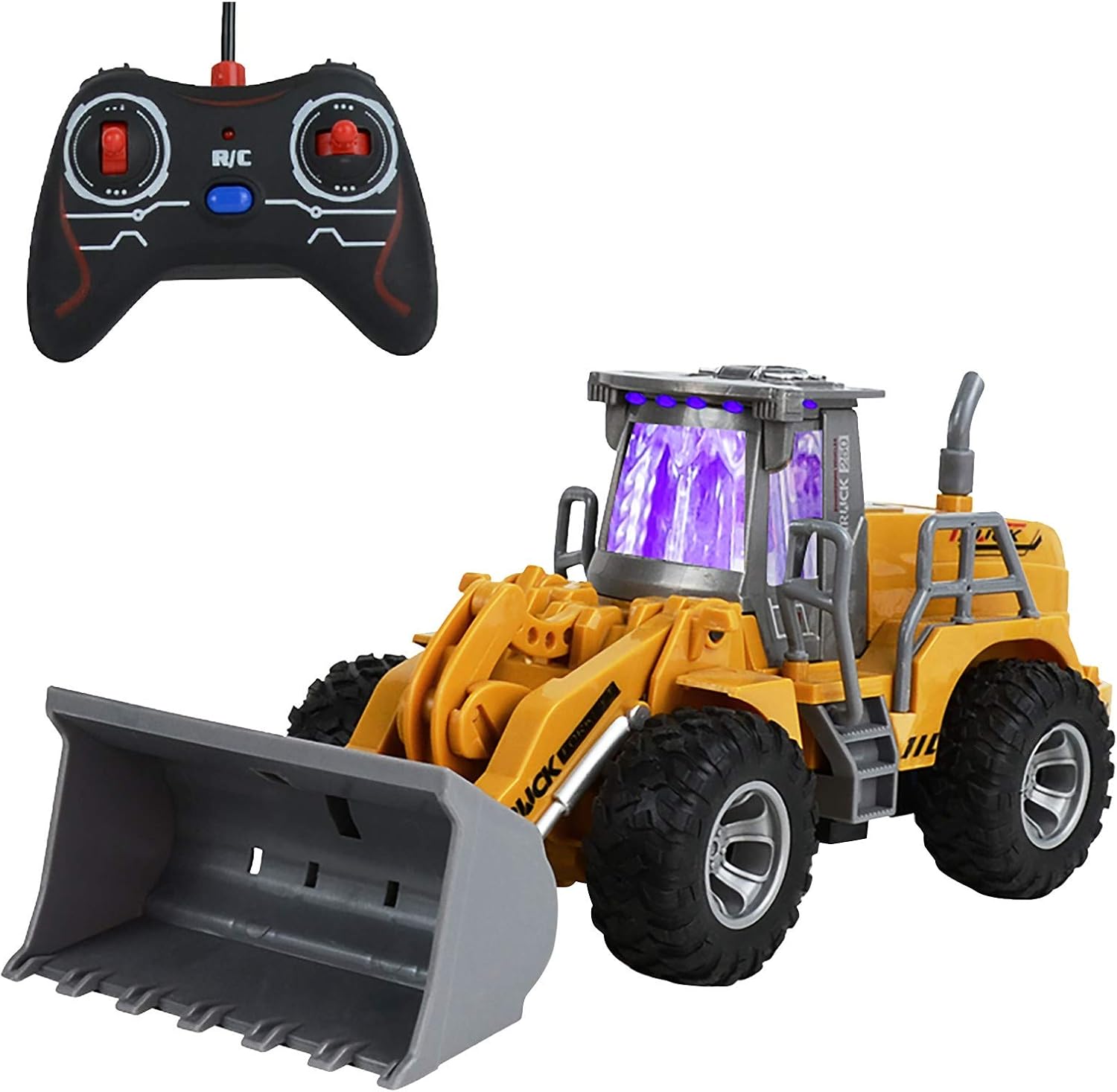 Bzdzmqm Automóviles eléctricos de control remoto modelo de vehículo de ingeniería RC excavadora de 5 canales funciona con pilas completamente