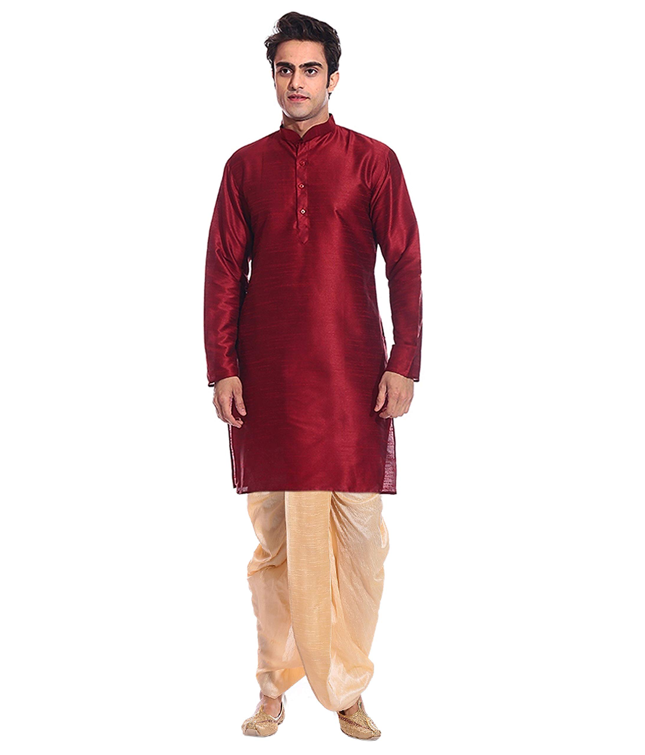 Modern Garments Men Dupion Silk Readymade Dhoti Kurta Set