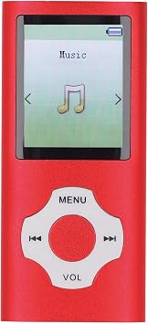 MP3 MP4 Player with Bluetooth 5.0, Portable HiFi Lossless Sound Music Player with Speaker, Video Music Player with Electronic Book Voice Record, Supports up to 128GB TF Card Red