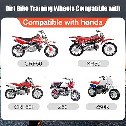 Miniatura 2 de Rueda de entrenamiento universal compatible con Honda XR50 Z50 Yamaha PW50, fácil de instalar, materiales de calidad