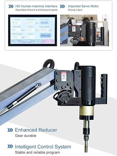 Miniatura 24 de USA Stock ZAC 110V M6-M30 - Máquina de roscado eléctrica de brazo flexible con brazo de roscado universal de 200 rpm, 12 pinzas TC820 ANSI incluidas