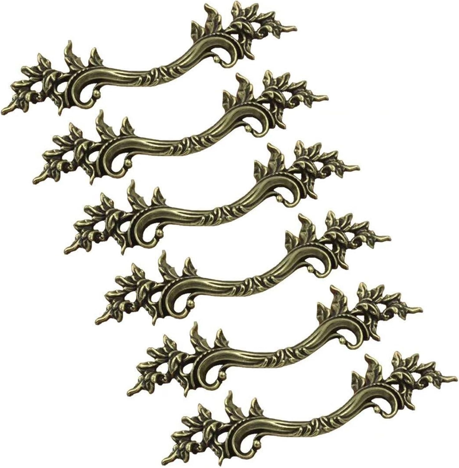 Vintage Ceramic Drawer Knobs,Cabinet Wardrobe Bow Pull Handles,6 pcs Drawer Knob Zinc Alloy CupboardCabinet Pulls Hardware Bathroom Dresser Handle Pulls Drawer Handle Furniture FittingColorGold+ Furni