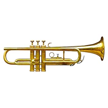 Ali Nadir Brass Polish Marching Concert Band Bb Trumpet with Free Silver Plated Mouth piece and Gig Bag (Golden)