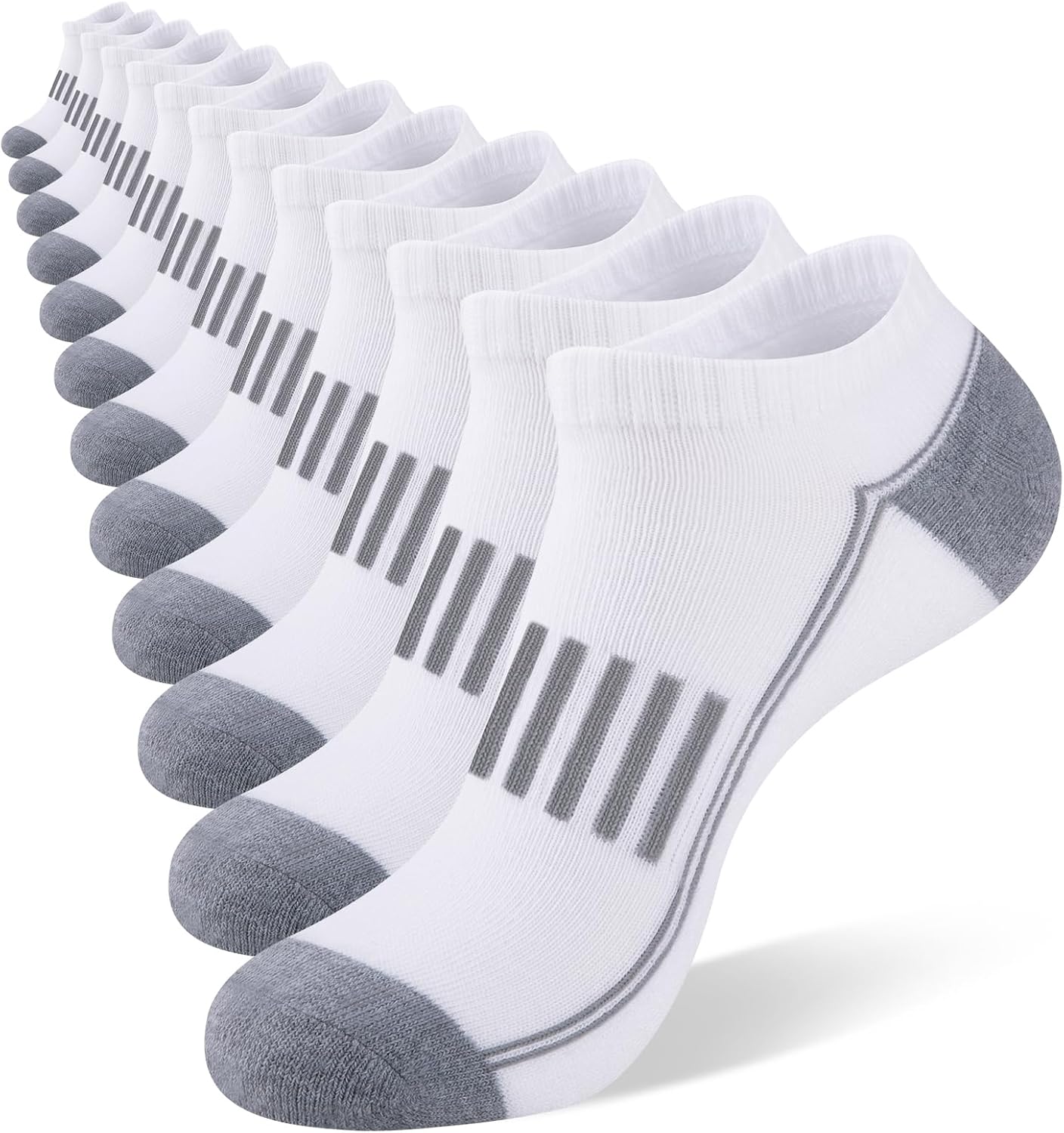 eallco 12 Pairs Mens Ankle Socks Athletic Running Low Cut Breathable Cushioned Comfort Casual Socks