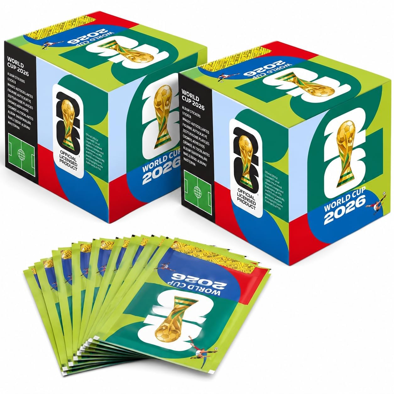 WM 2026 Sticker Super-Pack – 100 verschlossene Tüten (700 Aufkleber) mit exklusiven farbigen Parallel-Editionen | Fanartikel Set für Sammler und Fußballbegeisterte