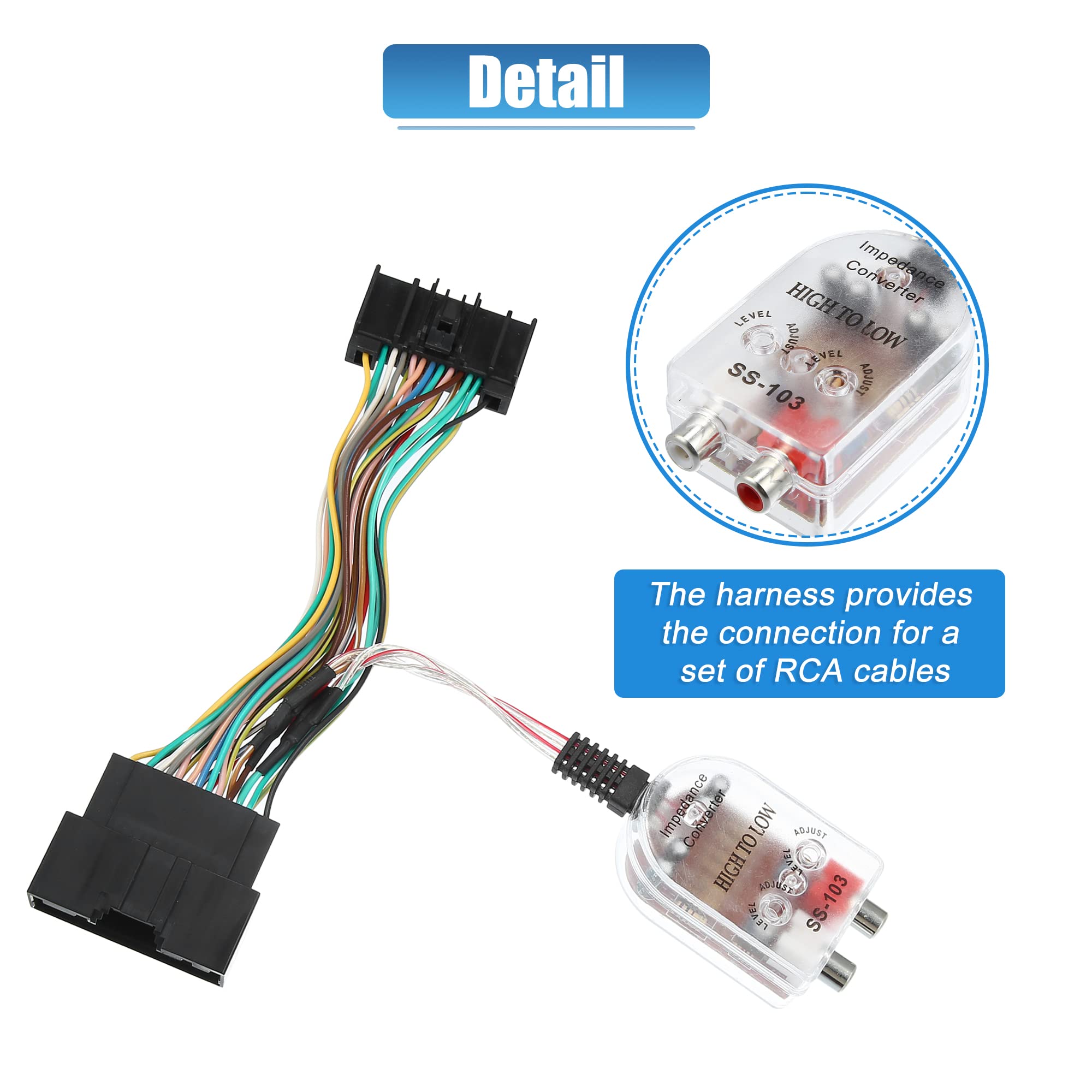 A ABSOPRO 1 Set Aggiunta Subwoofer Amplificatore Collegamento Diretto Cablaggio per Ford 70-5524