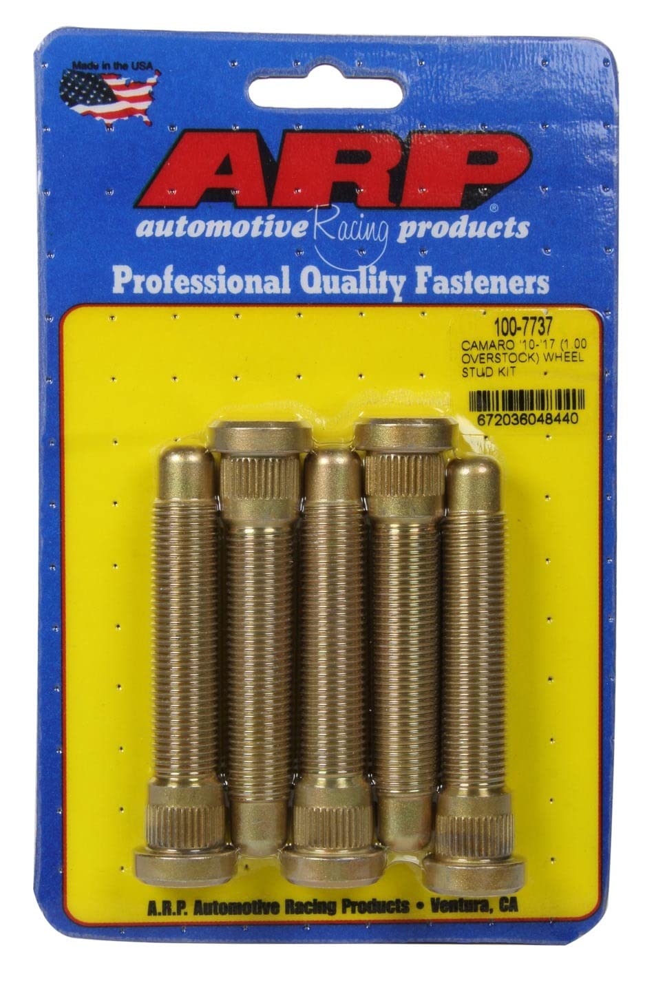 ARP Wheel Stud, 14 mm x 1.50 Thread, 3.192 in Long, 0.625 in Knurl, Chromoly, Cadmium, Set of 5