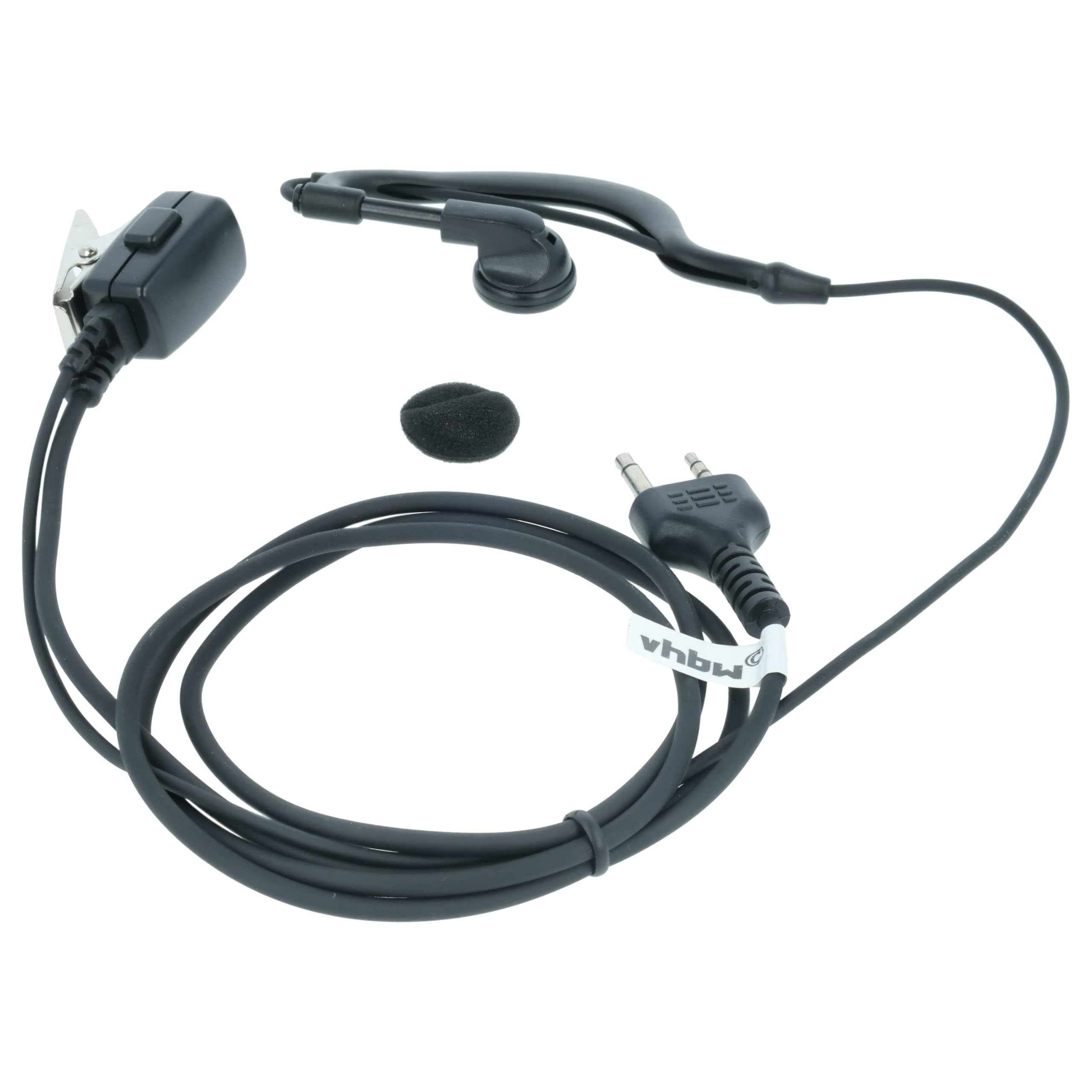 vhbw 10 x zestaw słuchawkowy kompatybilny z Icom IC-V82, IC-U82, IC-V85 radiotelefon - czarny