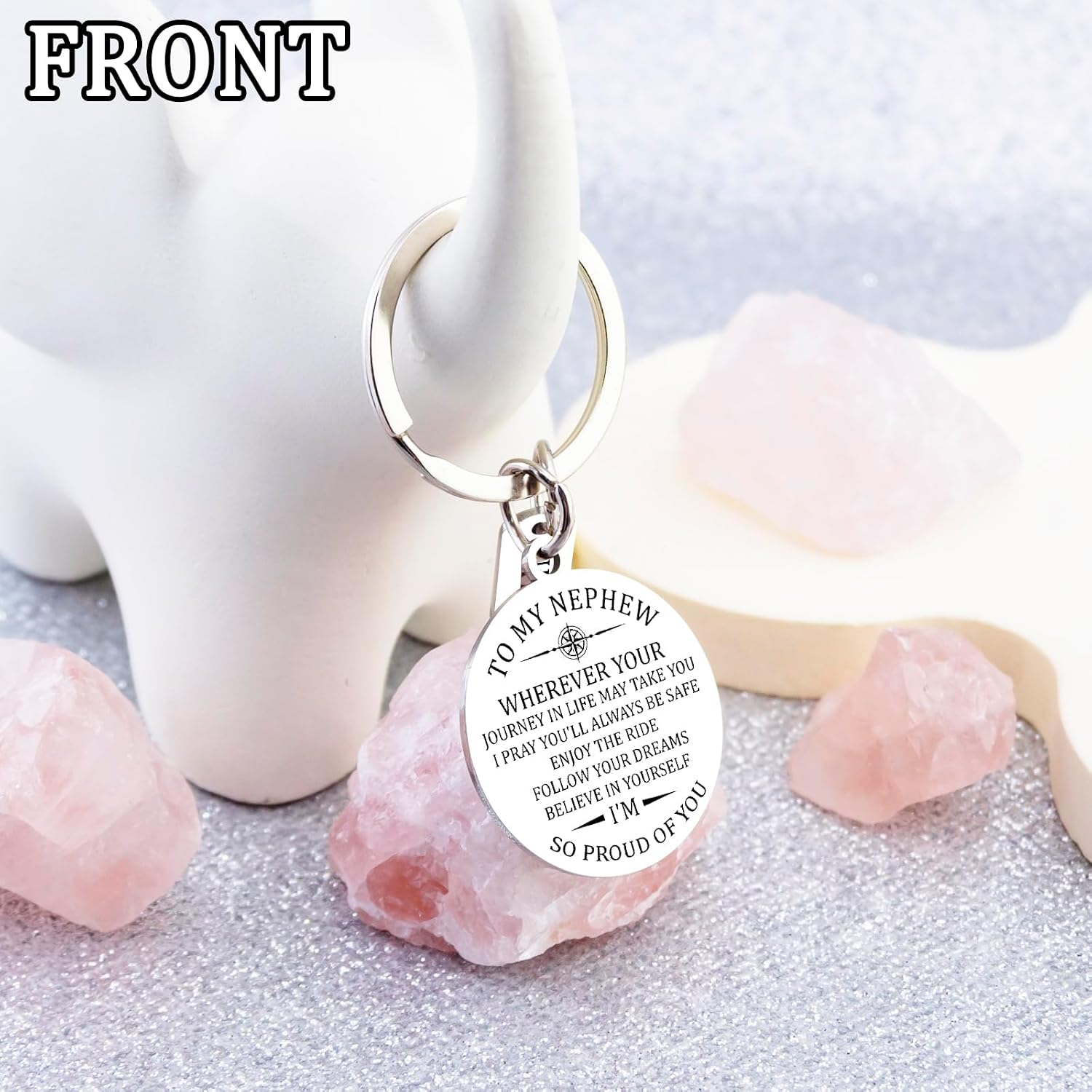 To My Nephew Gifts from Auntie Inspirational Nephew Keychain