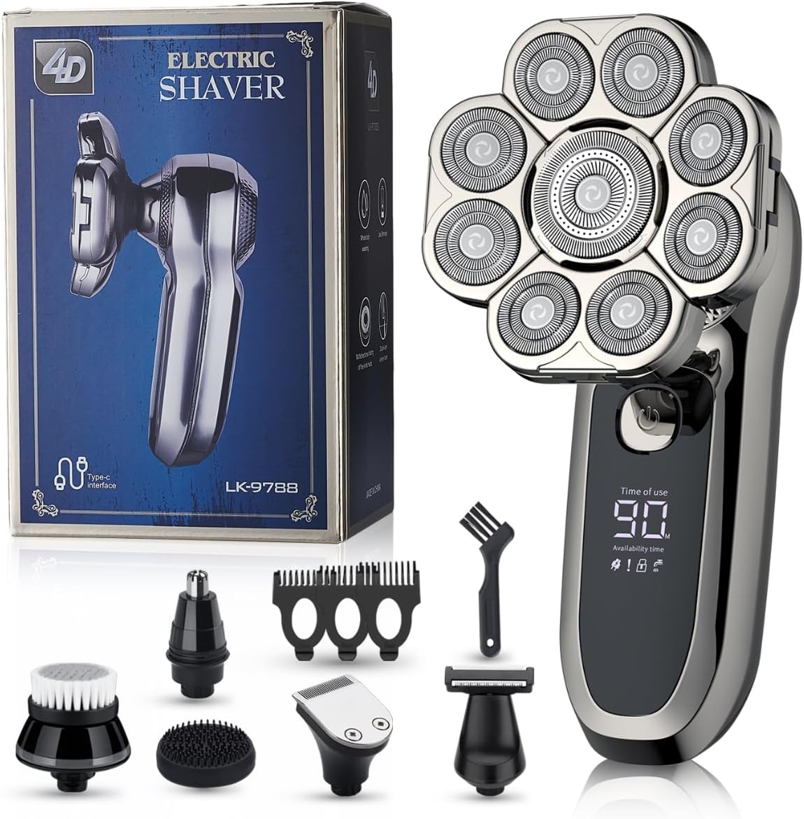 Amazon.com: 9 Floating Heads Detachable Head Shavers,6 in 1 Electric ...
