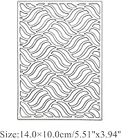 Vista 2 de Matrices de metal con marco rectangular ondulado, fondo de marco rectangular de onda hueca, plantillas de corte de boda para álbumes de recortes