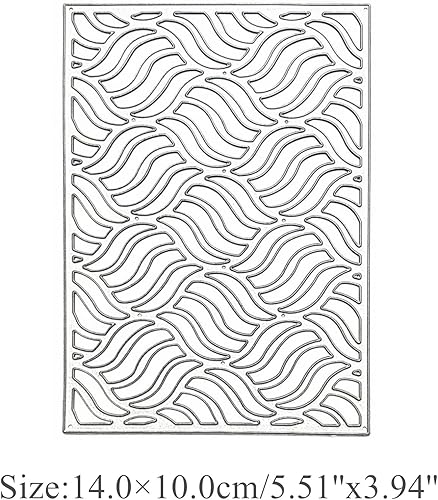 Miniatura 2 de Matrices de metal con marco rectangular ondulado, fondo de marco rectangular de onda hueca, plantillas de corte de boda para álbumes de recortes,