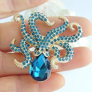 Amazon | Sindary ユニーク 動物 たこ タコ ブローチ ピン