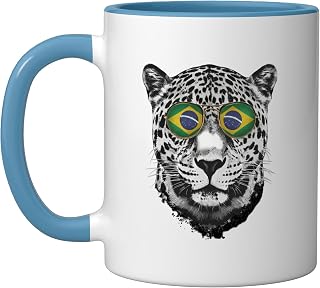 Brazil Flag Brazilian Roots Brasilian Pride Brasil Ceramic Mug, Blue/White