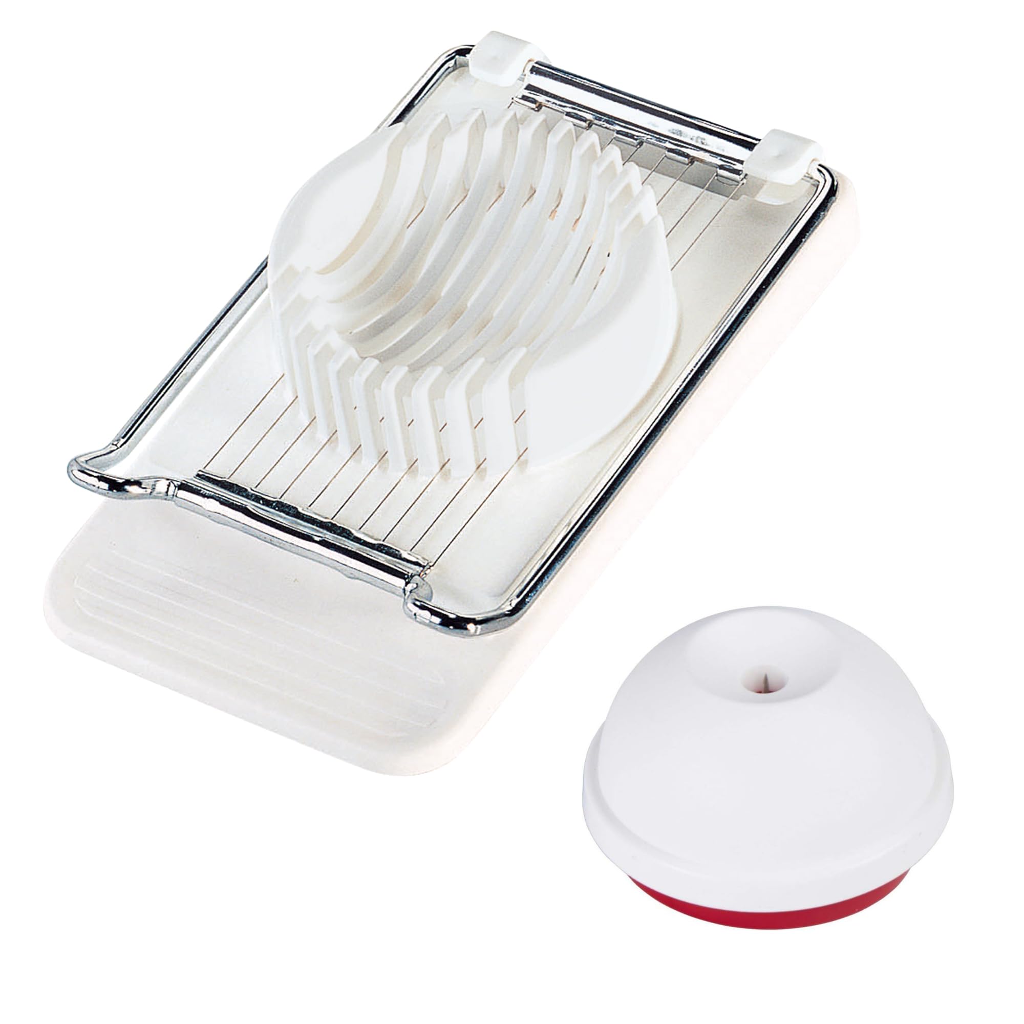 Westmark Egg Slicer Traditional and Egg Pricker – Classic Egg Slicer for Effortless Cutting, Egg Pricker with Safety Lock – Quick Preparation and Clean Cutting - Silver