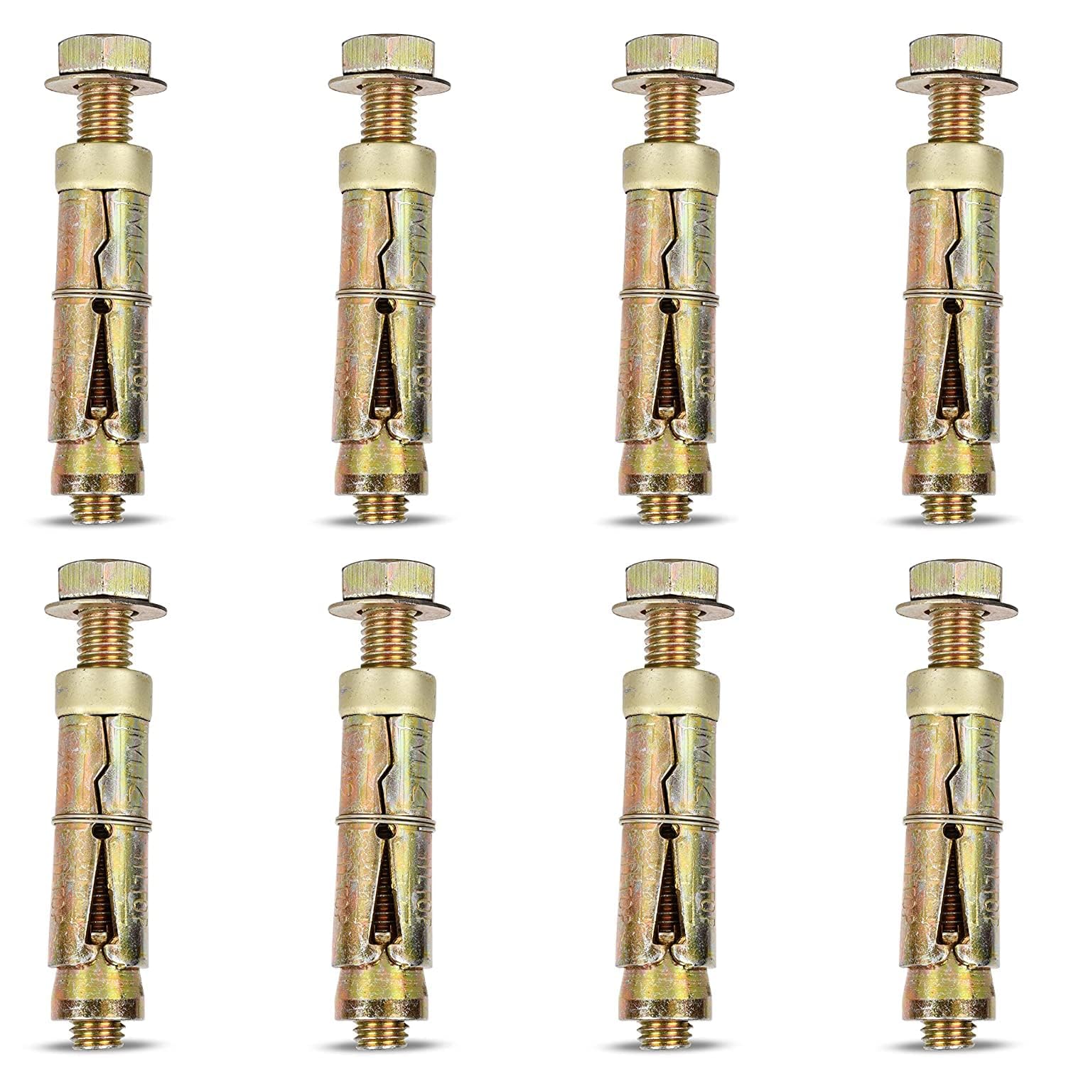 VENOM Iron Metal Wall Anchor Brass Fasteners Golden Bullet Anchor Bolt Screw (10MM, Pack of 8) (Model: LOT)-image-10