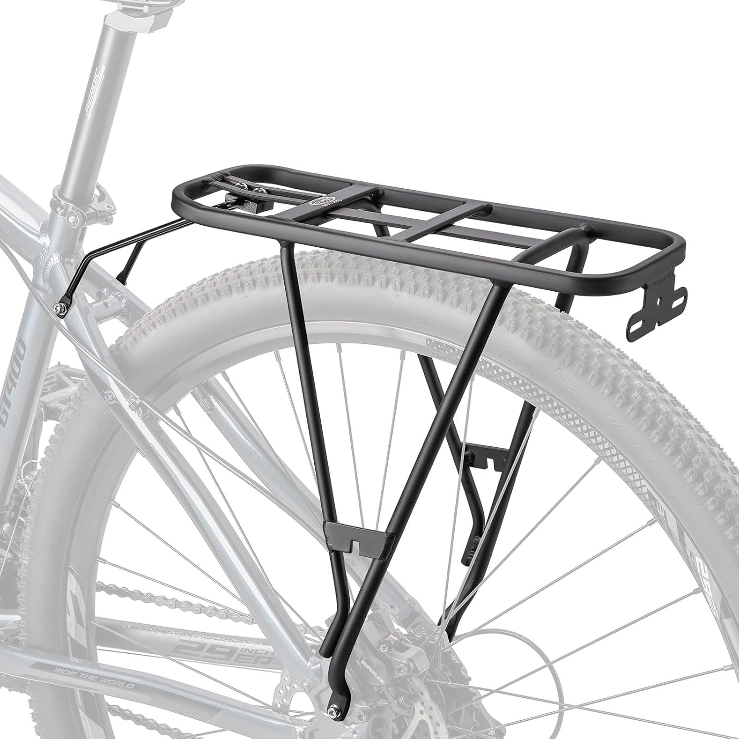 CXWXC Rear Bike Rack - Bike Cargo Rack for Disc Brake/Non-Disc Brake Mount - 66lbs Bicycle Pannier Touring Carrier Rack for 26"-27.5” or 29" Frames