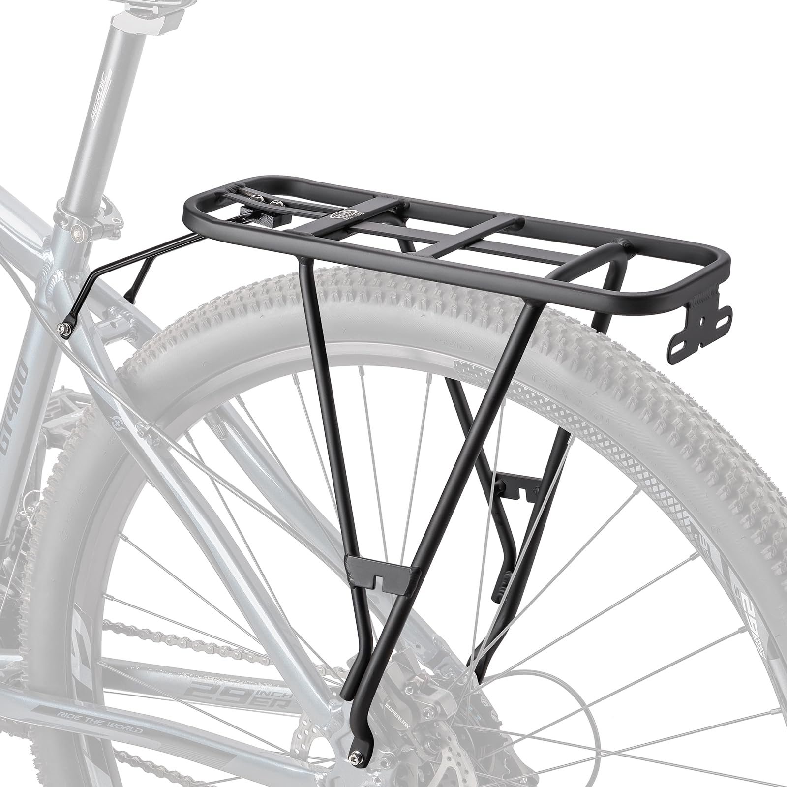 CXWXC Soporte Trasero Bicicleta, Portaequipaje 66lbs para Freno Disco/Sin Disco, Cuadros 26-27,5/29 Pulgadas