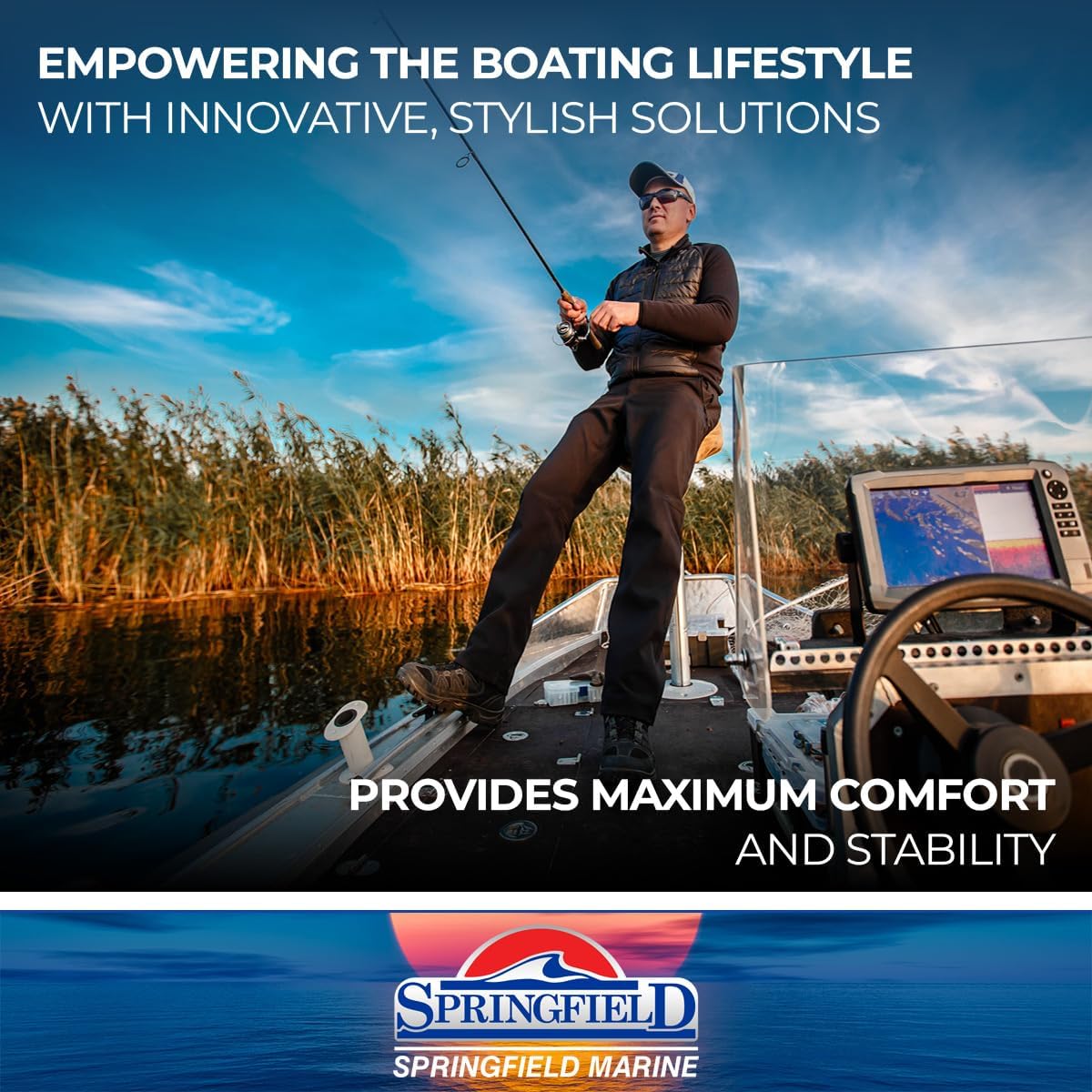 Springfield 1100018 Locking 12-Way Seat Swivel - 6.75" Square with 0° Tilt, Black E-Coat