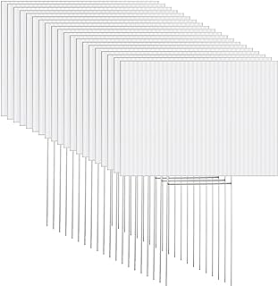 Tuanse 20 Pack Blank Yard Signs with Stakes Bulk Corrugated Plastic Lawn Signs Double Size for Garage Sale Real Estate Open House Rent Guidepost Birthday Party Decorations(16 x 12 Inch,White)