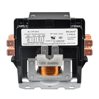 BOJACK 2 Poles FLA 30 Amp Coil 120 VAC Air Conditioner Condenser Compressor Contactor Motor Definite Purpose AC Contactor