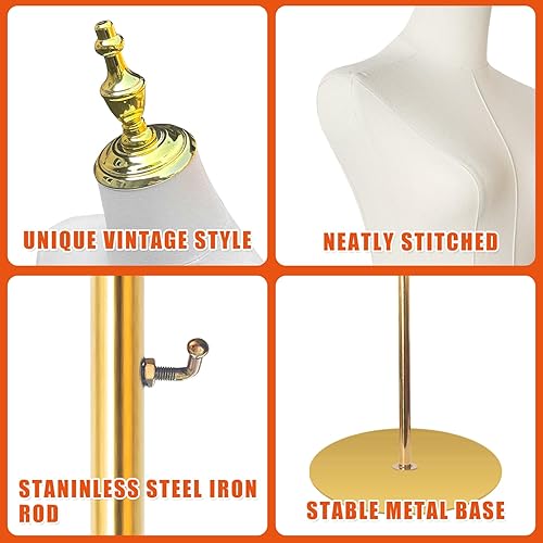 Miniatura 2 de Torso de maniquí femenino, forma de vestido para coser de 55 a 71 pulgadas, modelo de mujer de altura ajustable, cuerpo de maniquí de alta