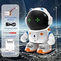 Vista 7 de KaeKid Robots astronautas para niños, robótico parlante inteligente con sensor táctil, control de voz, reconocimiento de voz, cantar, bailar