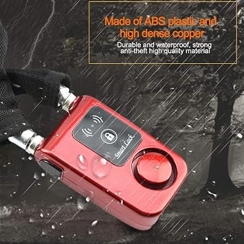 Bluetooth Chain Lock, Smart Anti-Theft Chain Lock with App Control iOS/Android for Bike Motorcycle and Gate