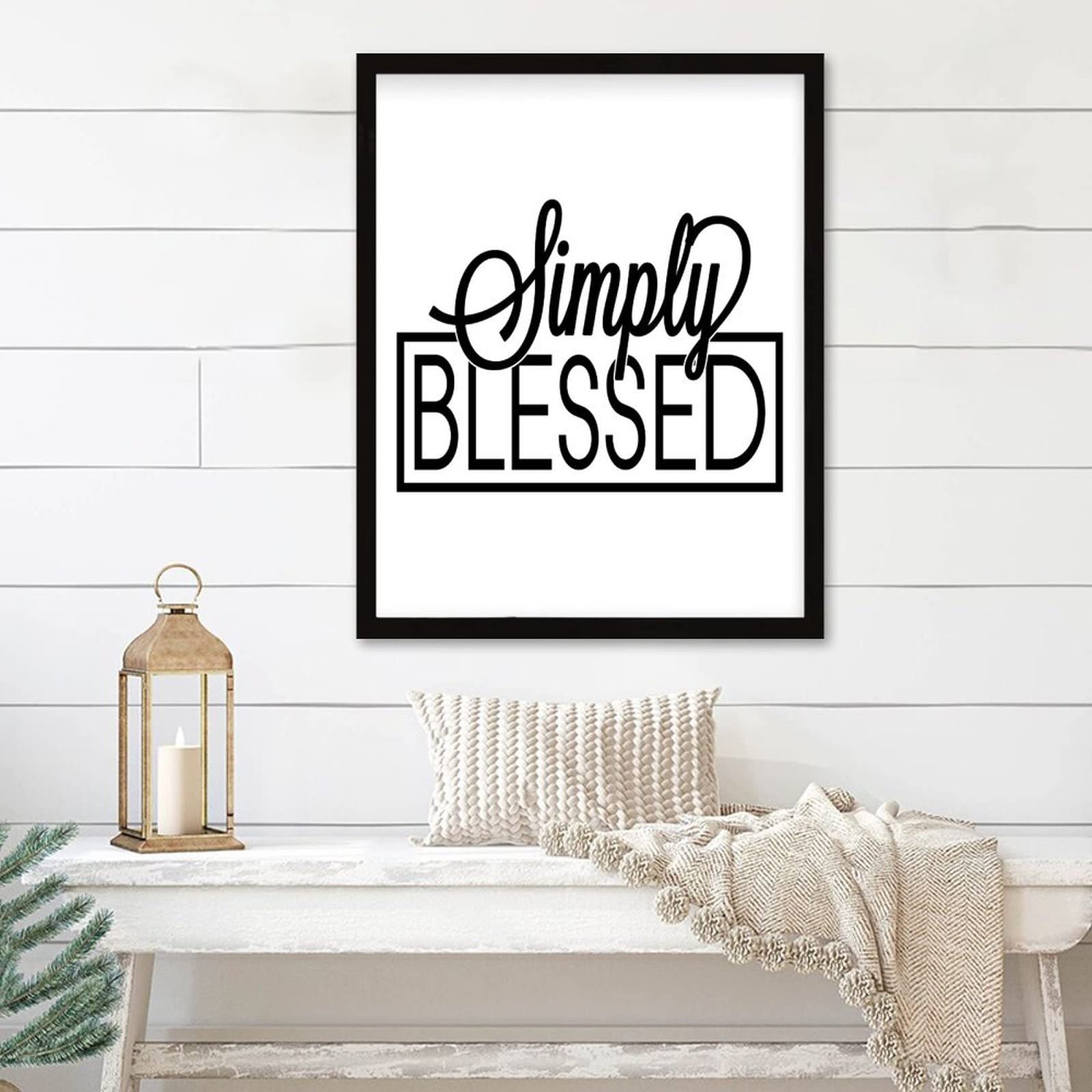 Placa de pared minimalista enmarcada en blanco y negro con citas inspiradoras de oficina, frases motivacionales, impresiones enmarcadas de madera, letrero rústico para colgar en la pared, decoración