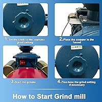 Vista 2 de Electric Grain Grinder Mill 3000W, 110V Dry Cereals Grinder with Funnel, Commercial Electric Feed Mill Dry Grinder, Rice Corn Grain Coffee Wheat