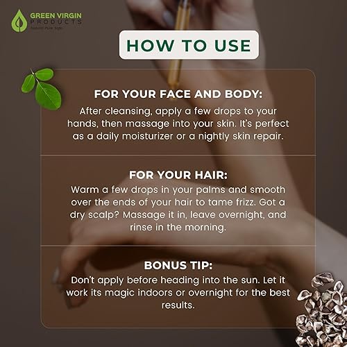 Miniatura 3 de Aceite de moringa orgánico prensado en frío extra virgen 100 puro grado alimenticio