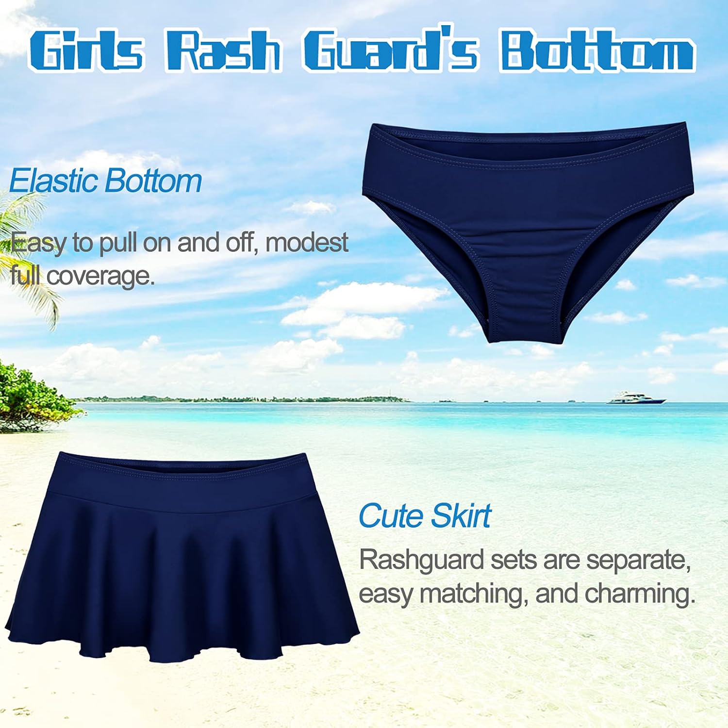 Cadocado Girls Swimsuit Rash Guard Girls' Swimwear Short Sleeve Bathing Suit 3 Pieces Kids Floral Swim Set with Skirt
