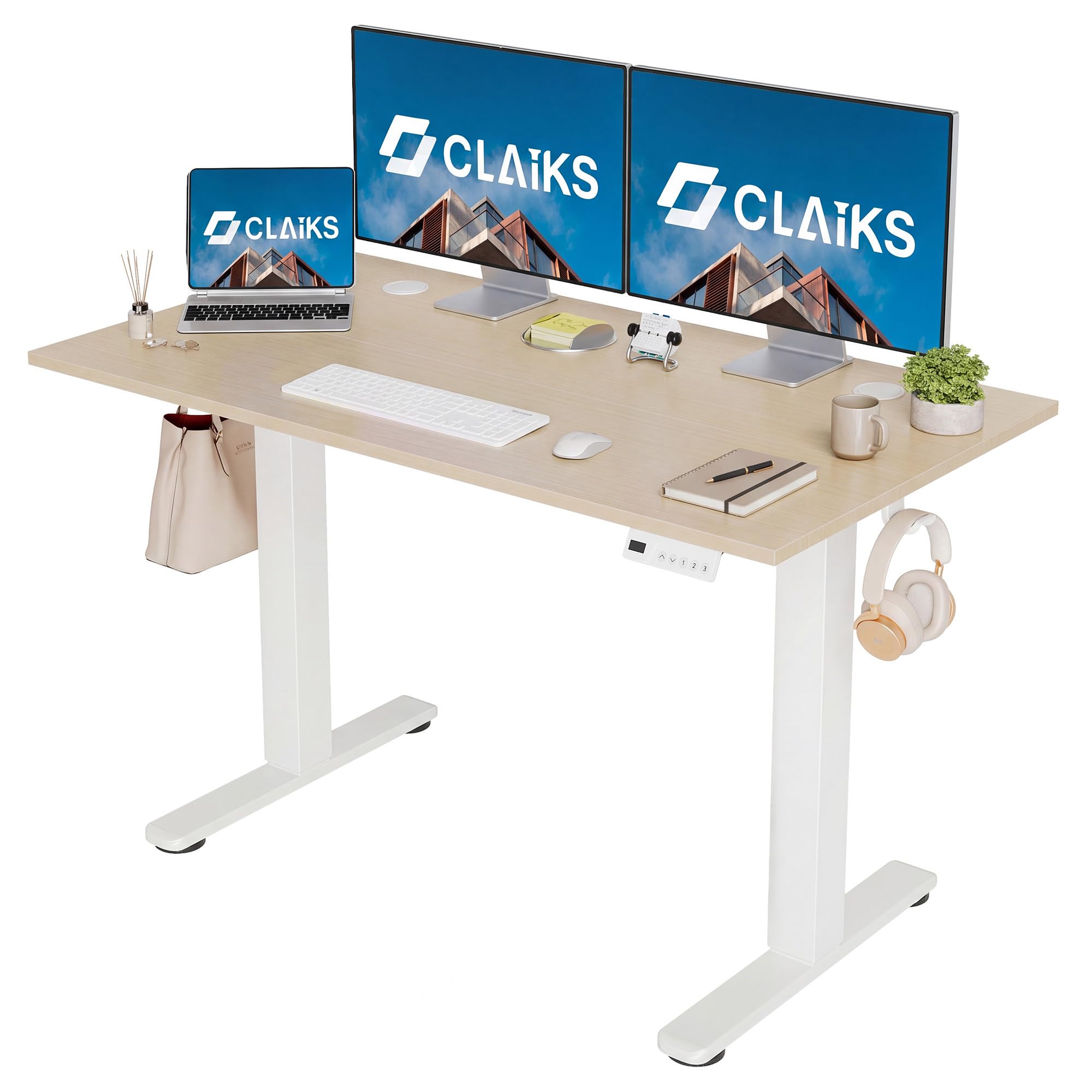 Amazon | Claiks 昇降デスク 電動 スタンディングデスク 昇降式
