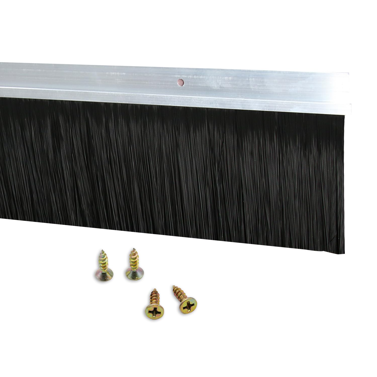 Qimoo Door Bottom Sweep, h-Shape Aluminum Alloy Holder Door Sweep for Bottom of Door with 3.94" Sliver Nylon Brush, 39.37"x5.04"(1000mmx128mm)