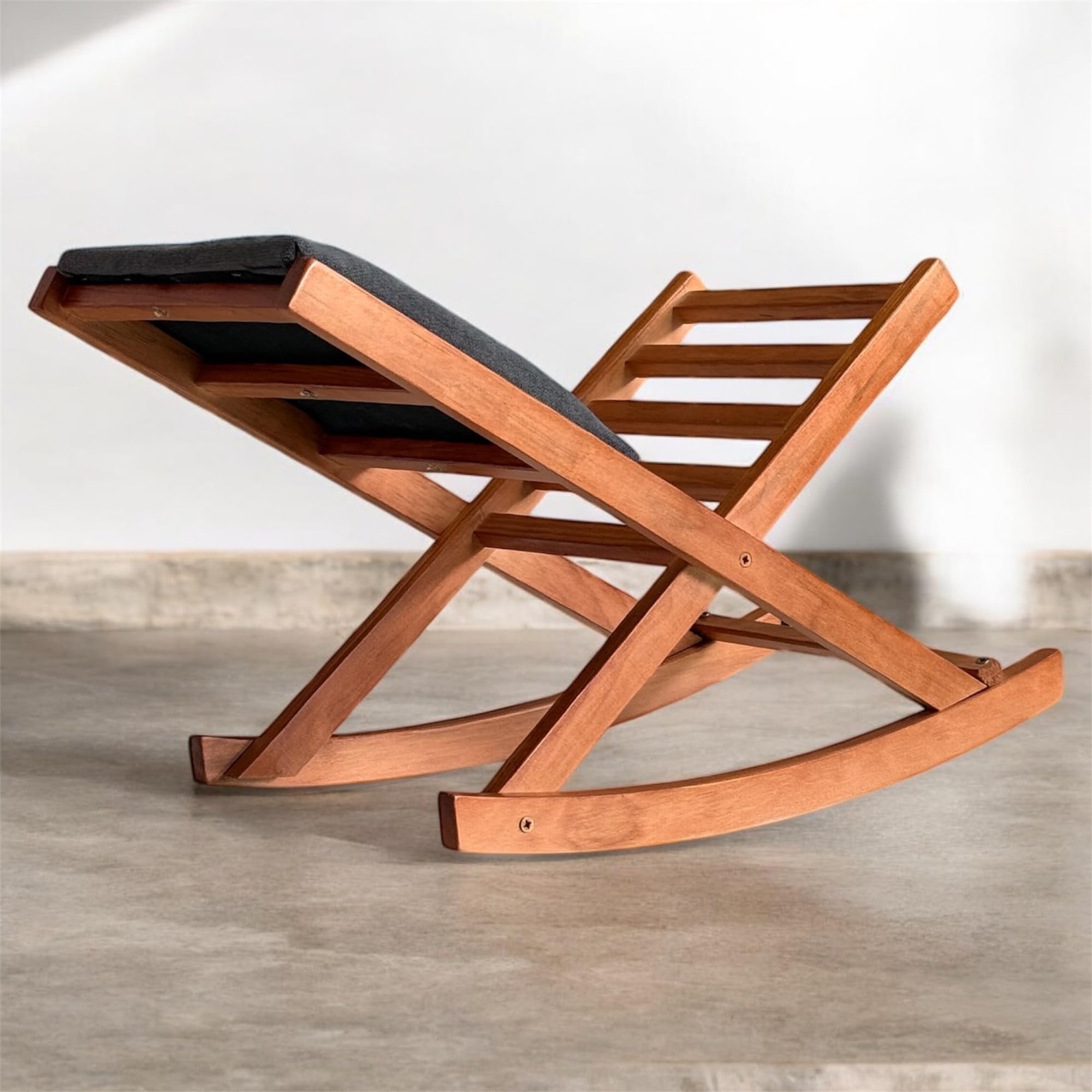 Reposapiés Plegable Balancín de Madera de pino Barnizado en Cerezo (Marengo)