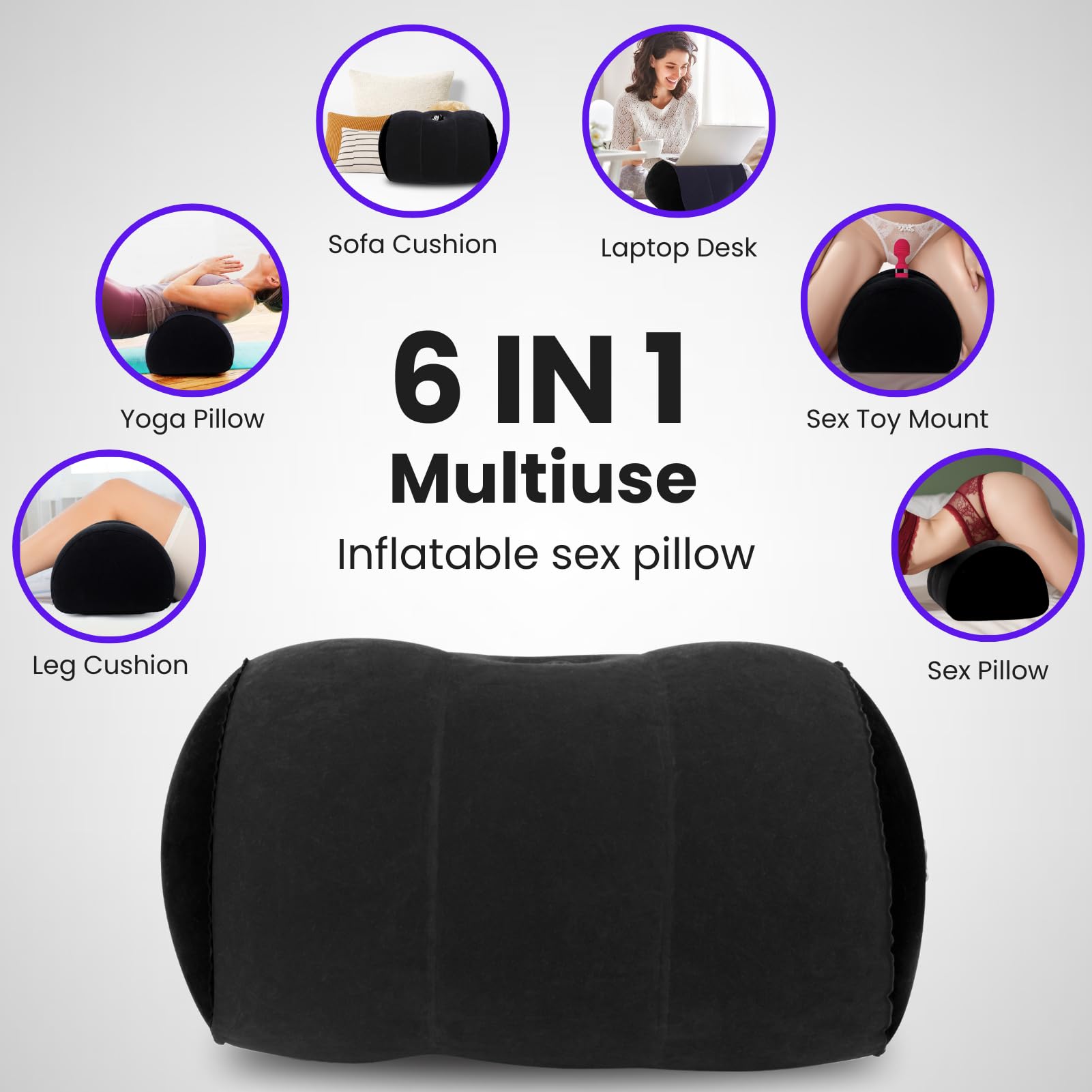 Dildo Mount Dildo Pillow Sex Position Pillow for Adults Sex Furniture Sex Toys for Women Dildo Chair Sex Toy Mount Couples Women: Black