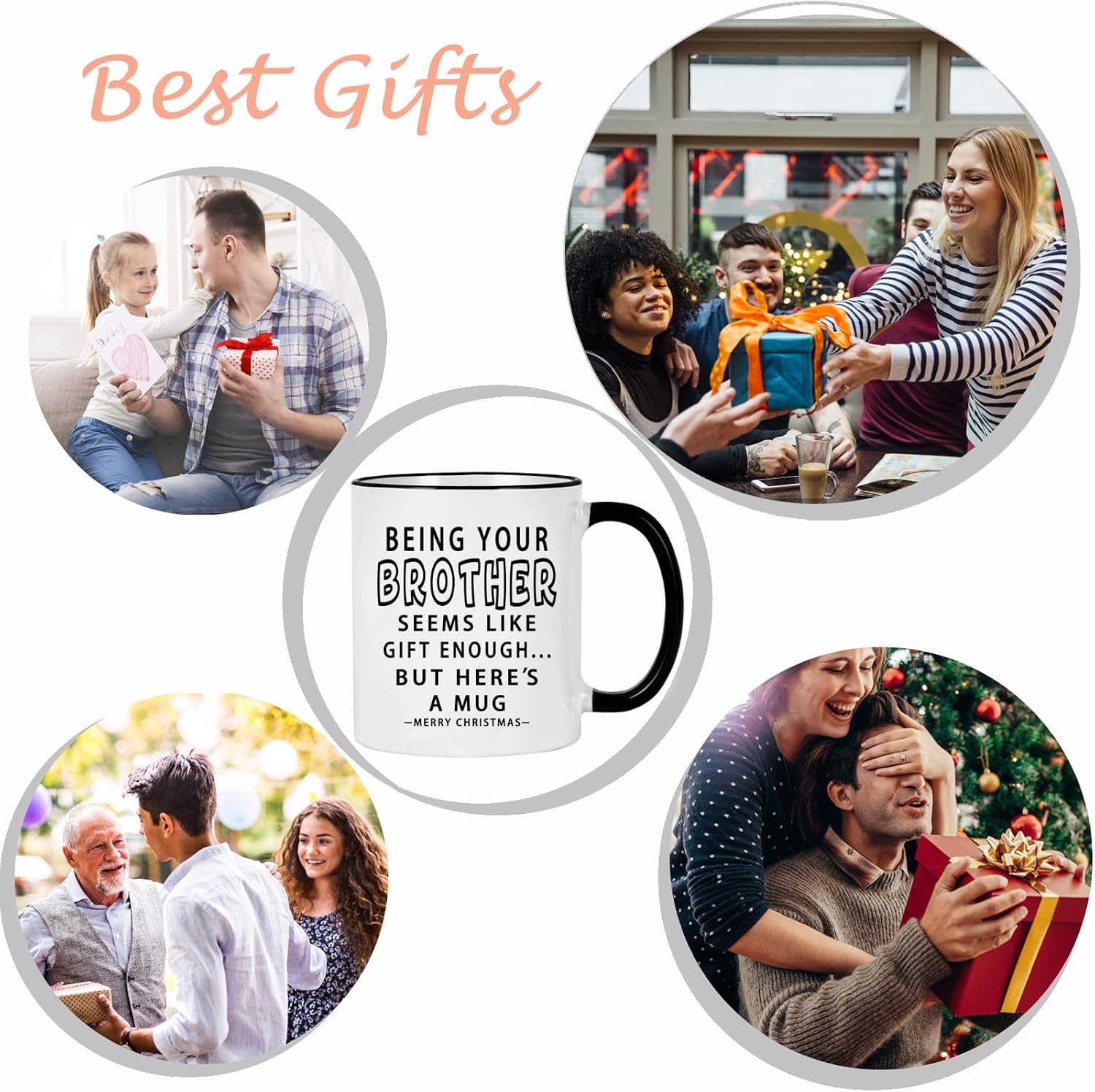 WENSSY Brother Mug, Funny Gift, Birthday & for Friends, 11 OZ Black Handle image 5