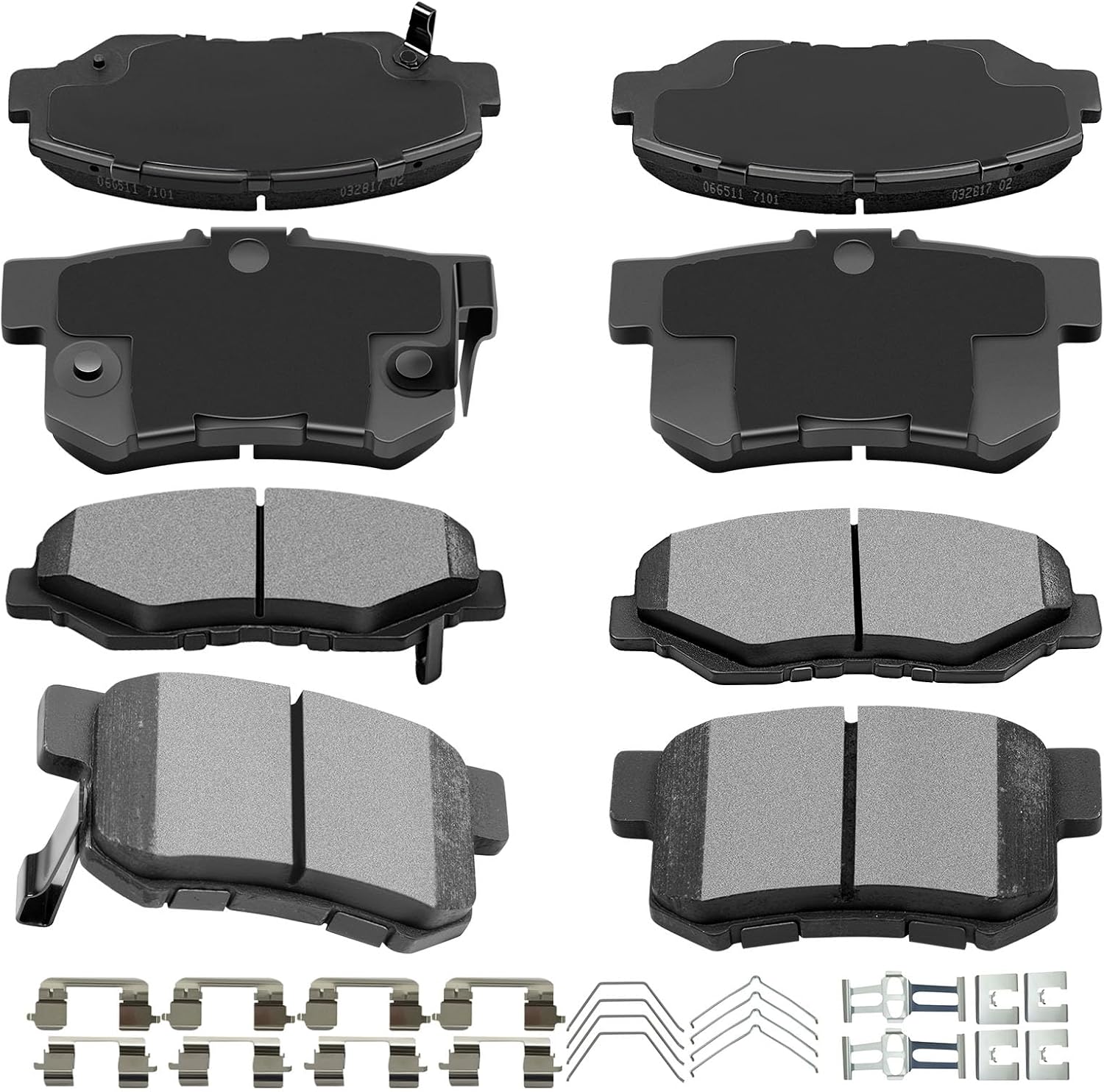 AUTOMUTO 8PCS Front & Rear Ceramic Disc Brake Pads Set D536 D914 For Honda CR-V 2002-2004,For Honda Element 2003-2011
