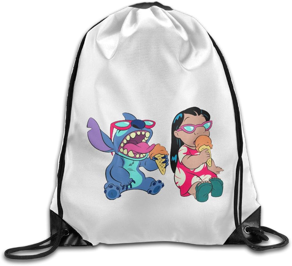 Lilo Stitch Cool Sunner Design Beach Gym Bag Drawstring Backpack