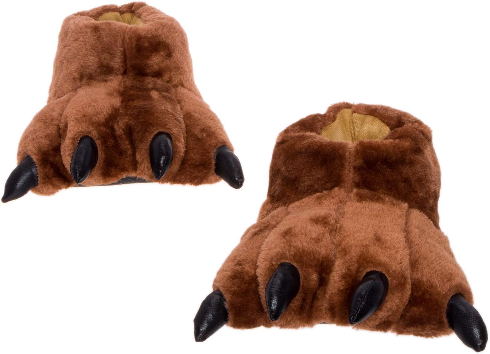 Funziez!Fuzzy Bear Feet Paw Slippers for Women & Men, Big Foot, Monster Funny House Shoes for Indoor & Outdoor, Teddy Cute Novelty