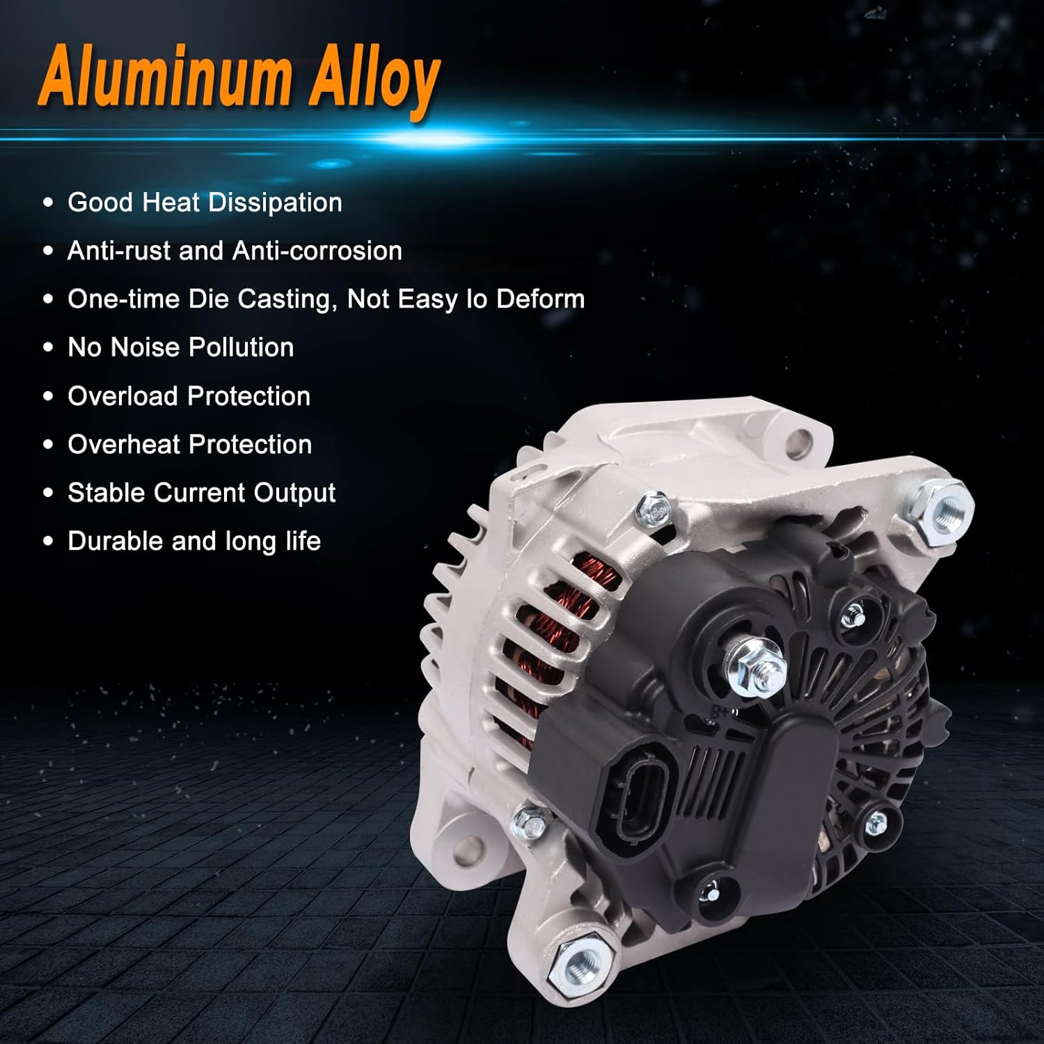 Alternator for Tucson 2011-2013, Sonata 2011-2014, Forte 2010-2013, Optima 2011, 2.4L Engine, Compatible with 11A1351 373002G400