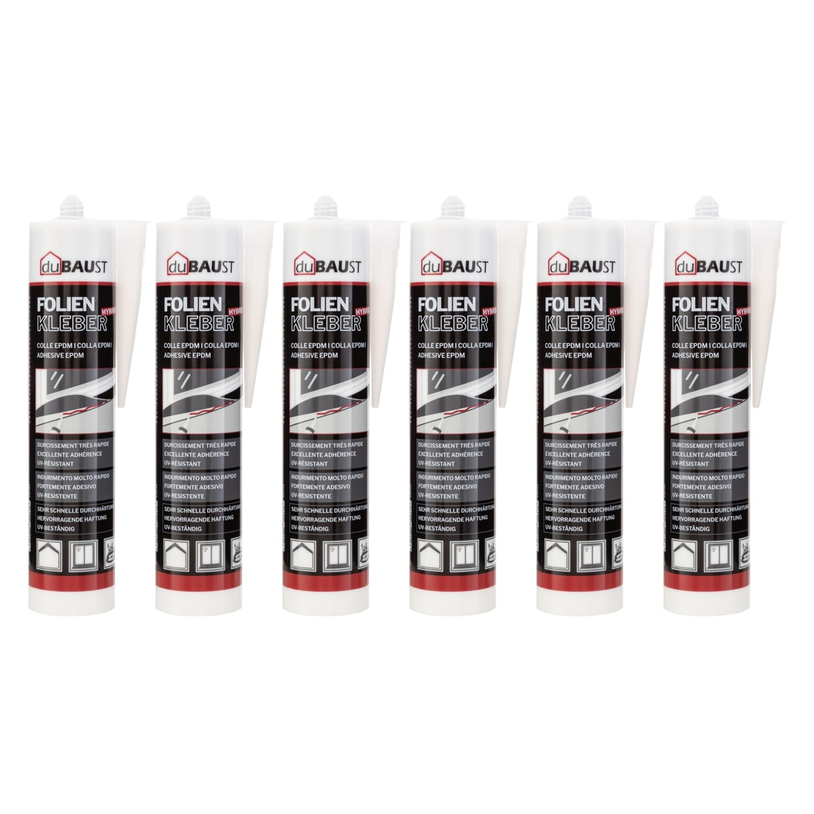 EMP24 EPDM Adhesivo de alta elasticidad, EPDM, lámina de estanque, 290 ml, negro (6)