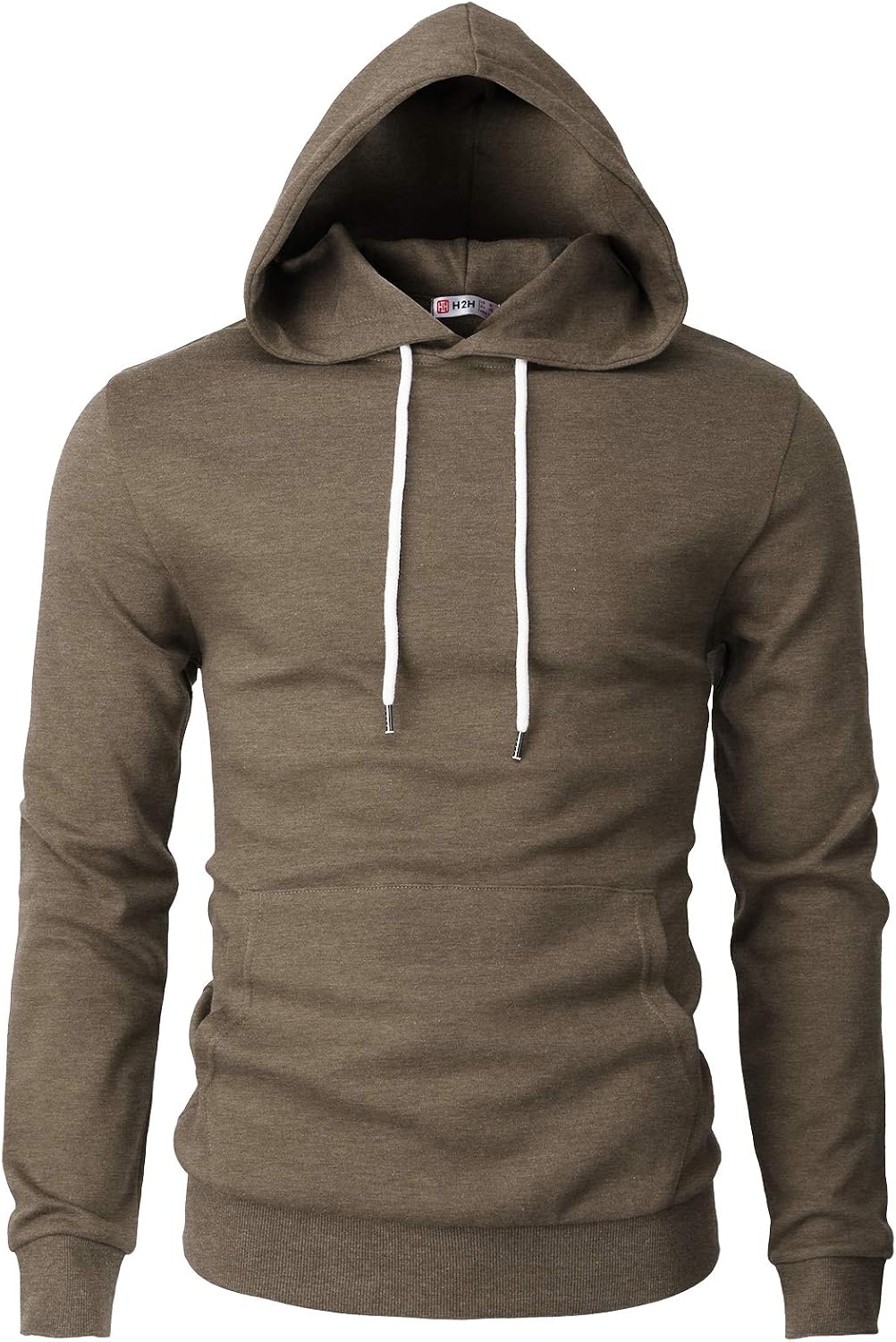 H2H Men's Pullover Hoodie Lightweight Long Sleeve with Kangaroo Pocket Slim Fit Basic Casual Sweatshirt
